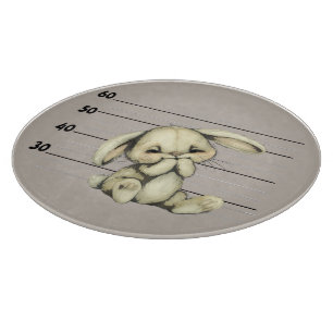 Nervous Bunny Police Lineup Cutting Board