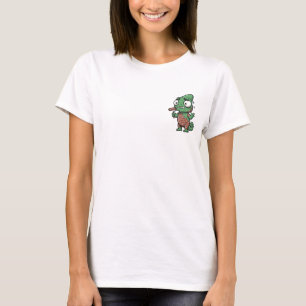 Nervous Chameleon Painting Brick Wall Camouflage T-Shirt