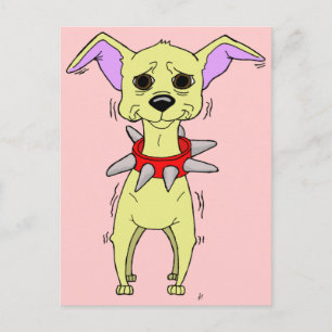 Nervous Chihuahua Cartoon Postcard