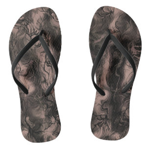 Nervous Energy Grungy Abstract Art Desert Mist Flip Flops