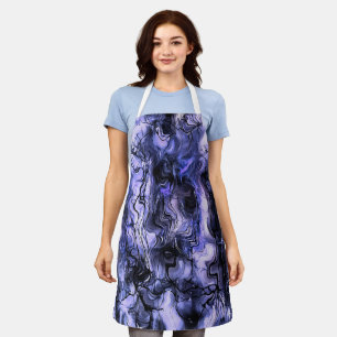 Nervous Energy Grungy Abstract Art In Inkwell Blue Apron