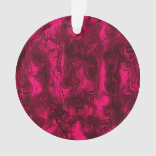 Nervous Energy Grungy Abstract Art Raspberry Rust. Ornament