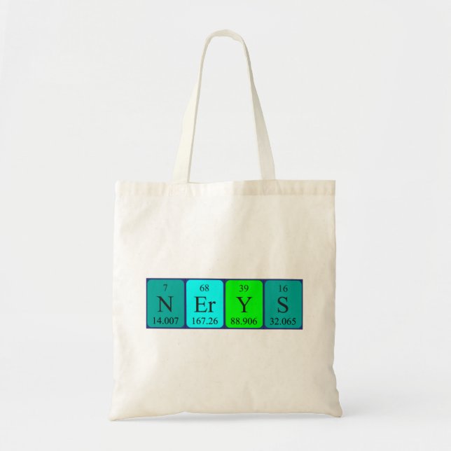 Nerys periodic table name tote bag (Front)