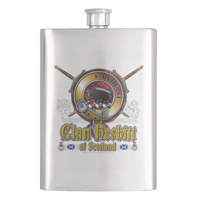 Nesbitt Clan Badge Hip Flask (Front)