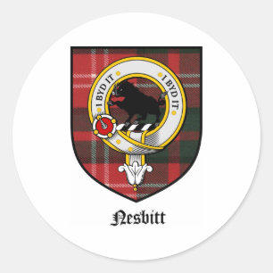Nesbitt Clan Crest Badge Tartan Classic Round Sticker