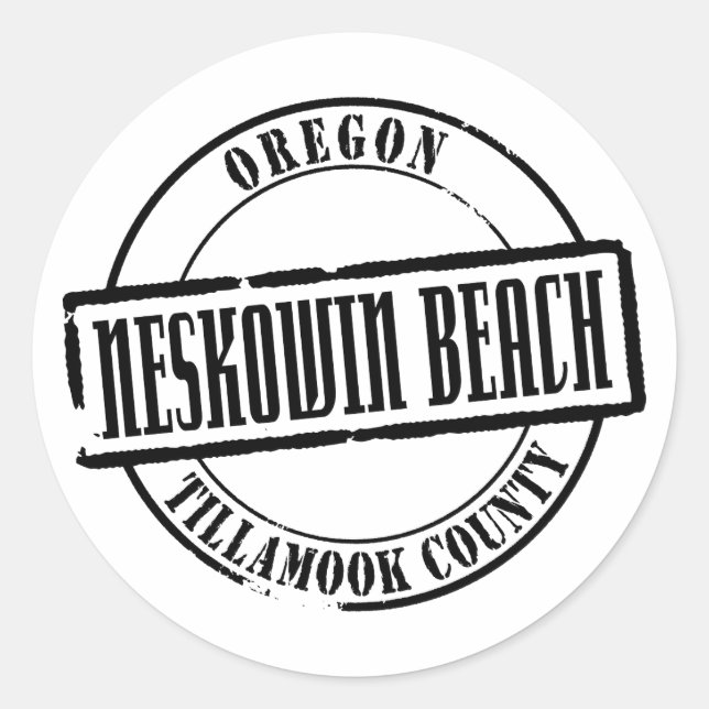 Neskowin Beach TItle Classic Round Sticker (Front)