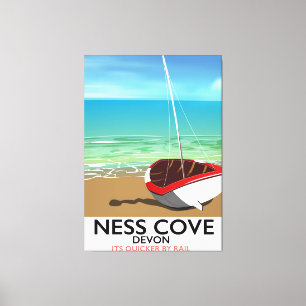 Ness Cover Devon vintage rail travel poster Canvas Print