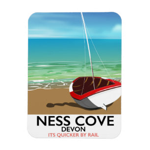 Ness Cover Devon vintage rail travel poster Magnet