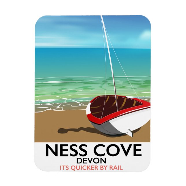 Ness Cover Devon vintage rail travel poster Magnet (Vertical)