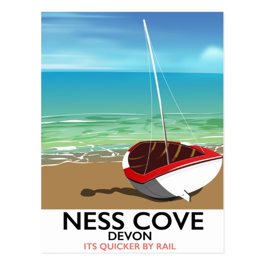 Ness Cover Devon vintage rail travel poster Postcard