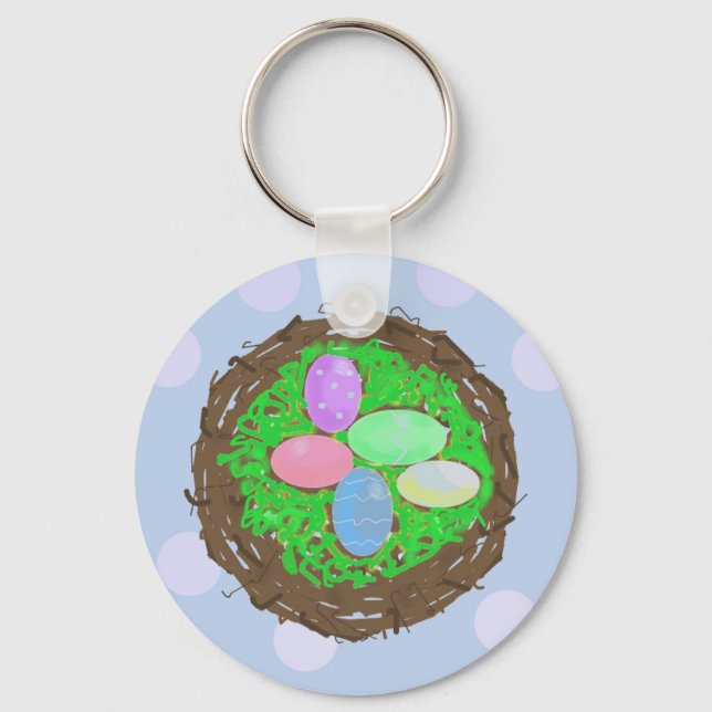 Nest of Easter Eggs Keychain (Front)