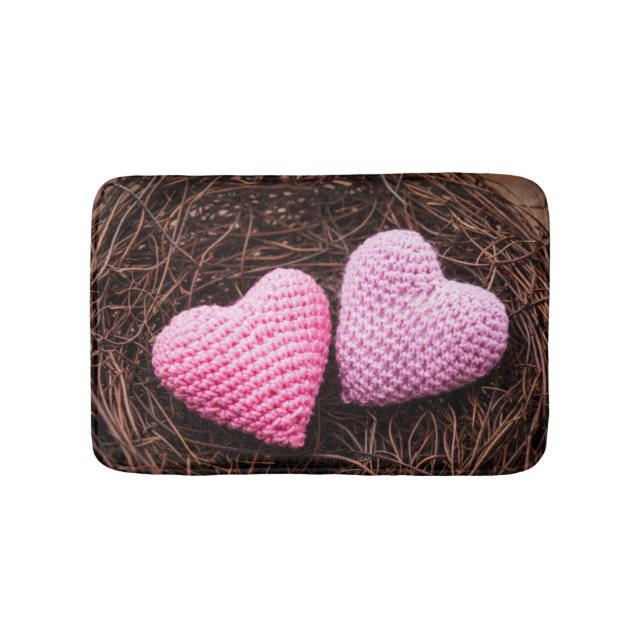 Nest With Hearts Bath Mat (Front)