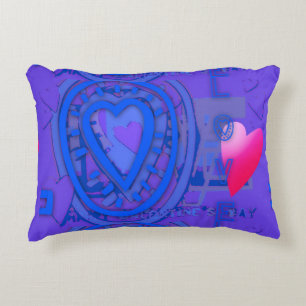 Nested Hearts Valentine's Day Blue Harmony AP Accent Pillow