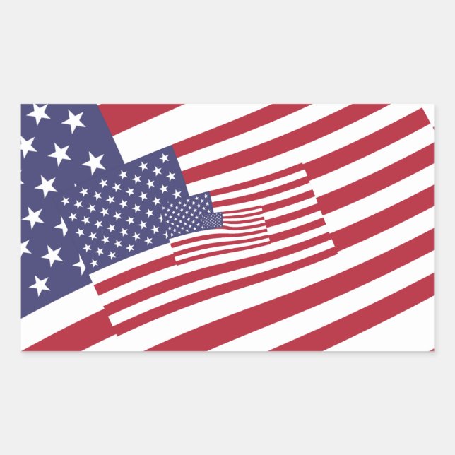 Nested USA Flags Stars and Stripes Sticker (Front)