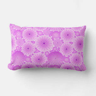 Nested wheels - lavender and purple lumbar pillow