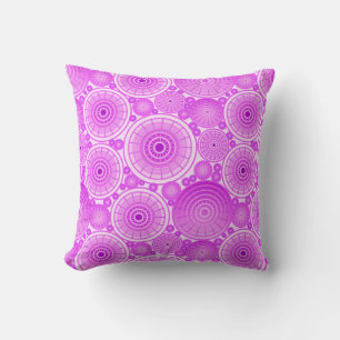 Nested wheels - lavender and purple throw pillow