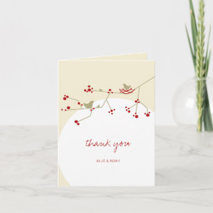 Nesting Bird and Family Baby Shower Thank You Card