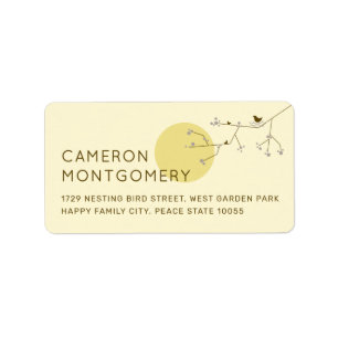 Nesting Bird Family Baby Shower Address Labels