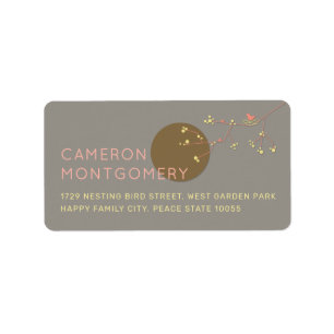 Nesting Bird Family Baby Shower Address Labels