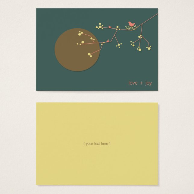 Nesting Bird Family Baby Shower DIY Favour Gift Ta (Front & Back)