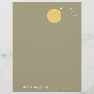 Nesting Bird Family Baby Shower Letterhead