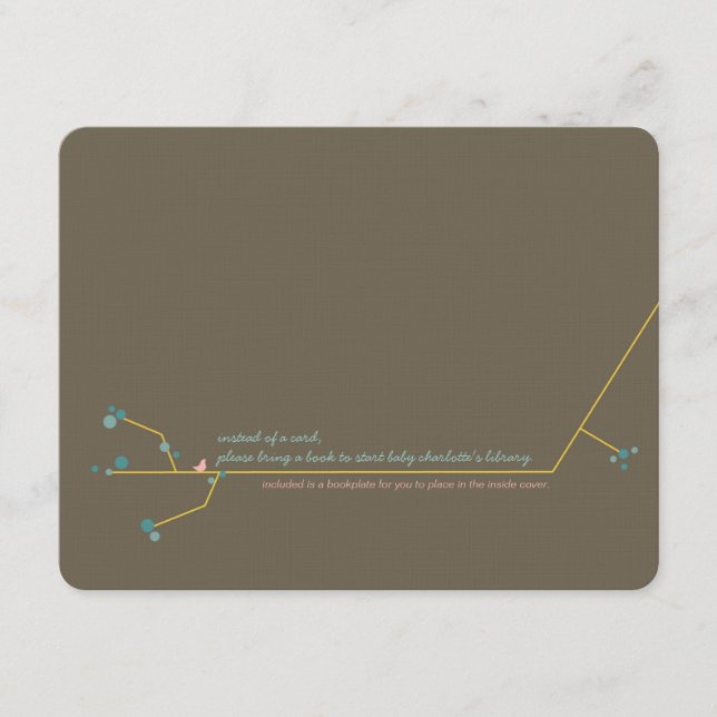 Nesting Bird Family Tree Simple Chic Baby Shower Enclosure Card (Front)