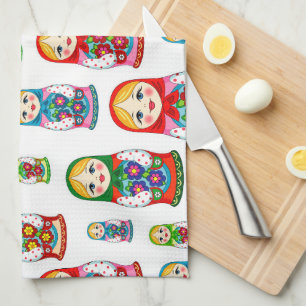 Nesting doll pattern kitchen towel