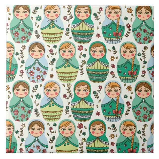 Nesting Dolls  Ceramic Tile (Front)