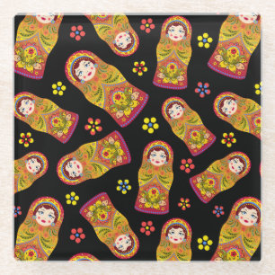 Nesting Dolls Glass Coaster