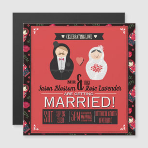 Nesting Dolls Wedding Magnetic Invitation