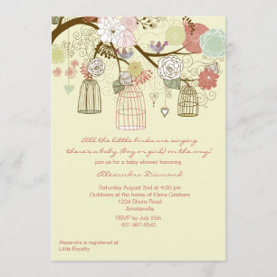 Nesting Floral Baby Shower Invitation