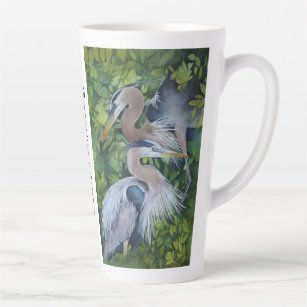 Nesting Great Blue Herons  Latte Mug