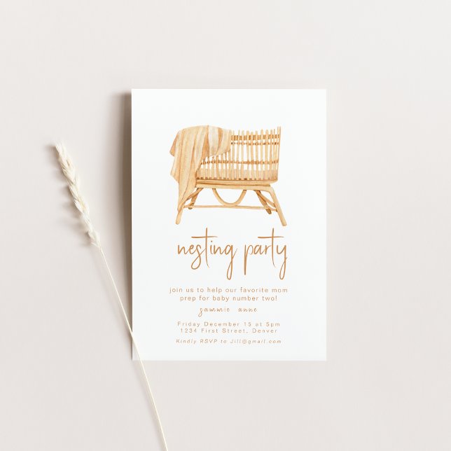 Nesting Party Boho Theme Crib Baby Shower Invite (Creator Uploaded)