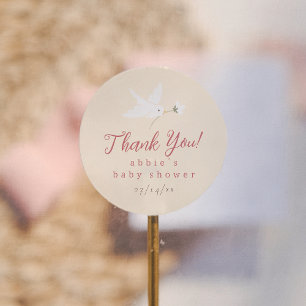 Nesting Party Girl Baby Shower Thank You Classic Round Sticker