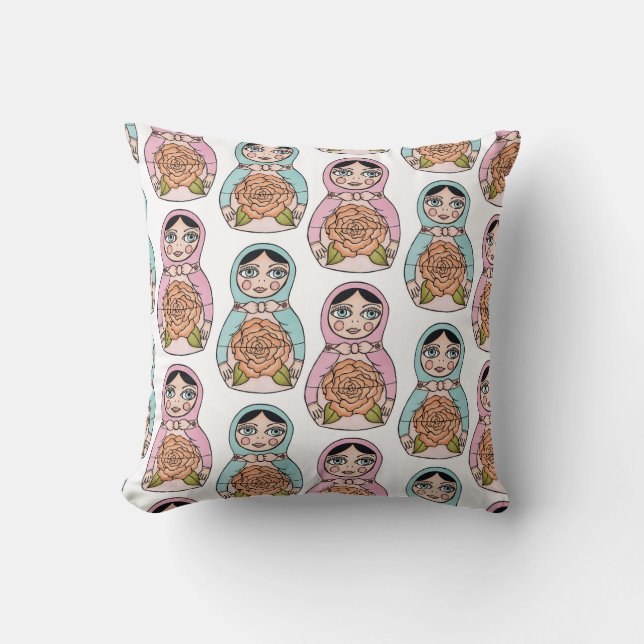 Nesting Stacking Doll matryoshka Pillow Cushion (Front)