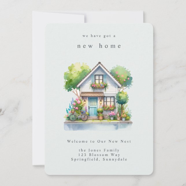 Nestled Haven New Home Greeting Card (Front)