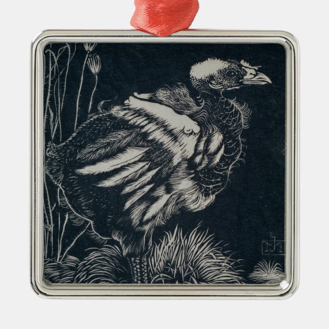 Nestling Bird (by Jan Mankes) Metal Ornament (Front)