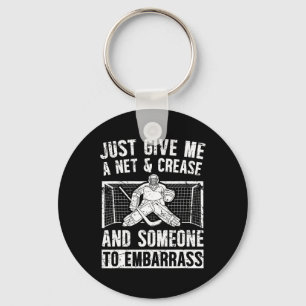 Net And Crease Ice Hockey Goalkeeper Ice Hockey Go Keychain