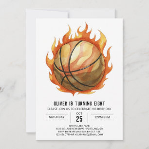 Net Fun Custom Basketball Birthday Invitation