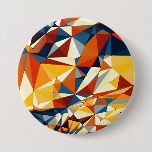 Net of multicolored triangles 3 inch round button