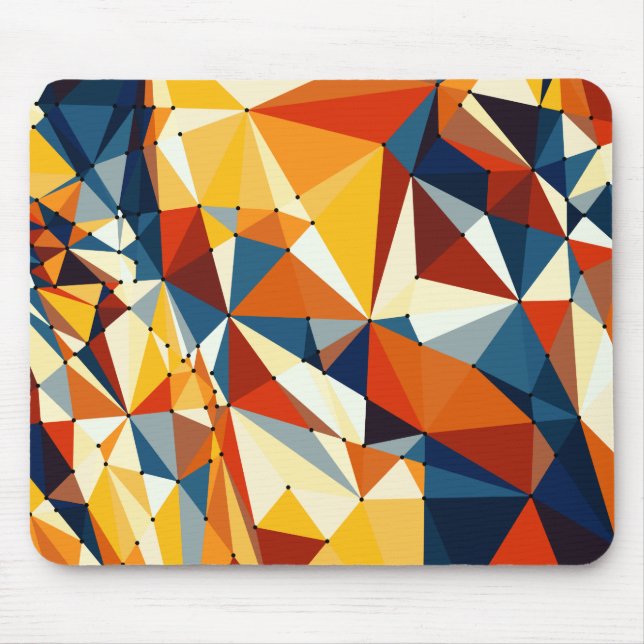 Net of multicolored triangles mouse pad (Front)