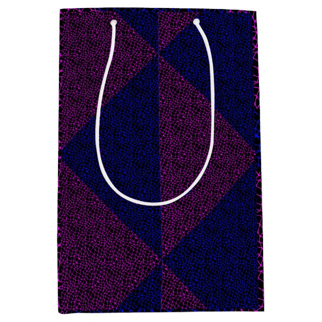 Net pattern 05 Indigo BBlue Black BG Medium Gift Bag (Front)