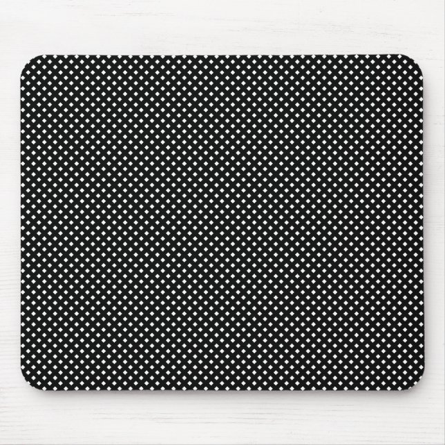 Net Pattern, Black with White Mouse Pad (Front)