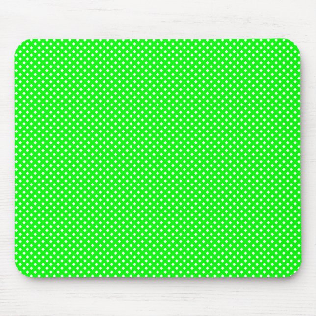 Net Pattern Green with White Mouse Pad (Front)