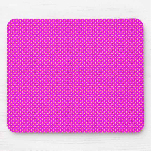 Net Pattern Magenta with Yellow Mouse Pad (Front)