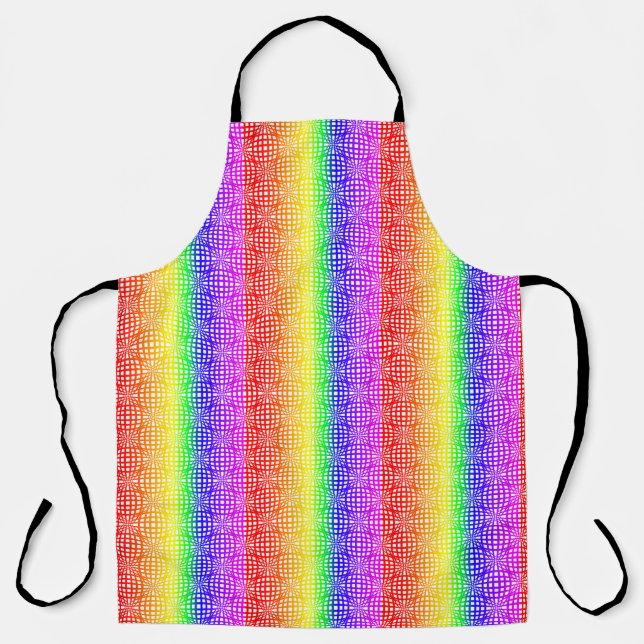 Net Style Design Rainbow Flag Colours Gay GLBTQ Apron (Front)