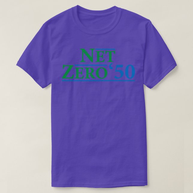 Net Zero 2050 Climate Change Carbon Emissions Redu T-Shirt (Design Front)