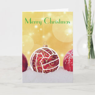 Netball Ball Themed Christmas Greeting Holiday Card