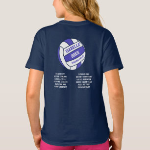 Netball blue white out team names T-Shirt