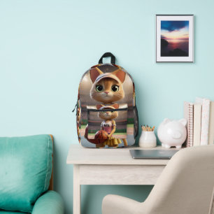 Netball Cat, Printed Backpack